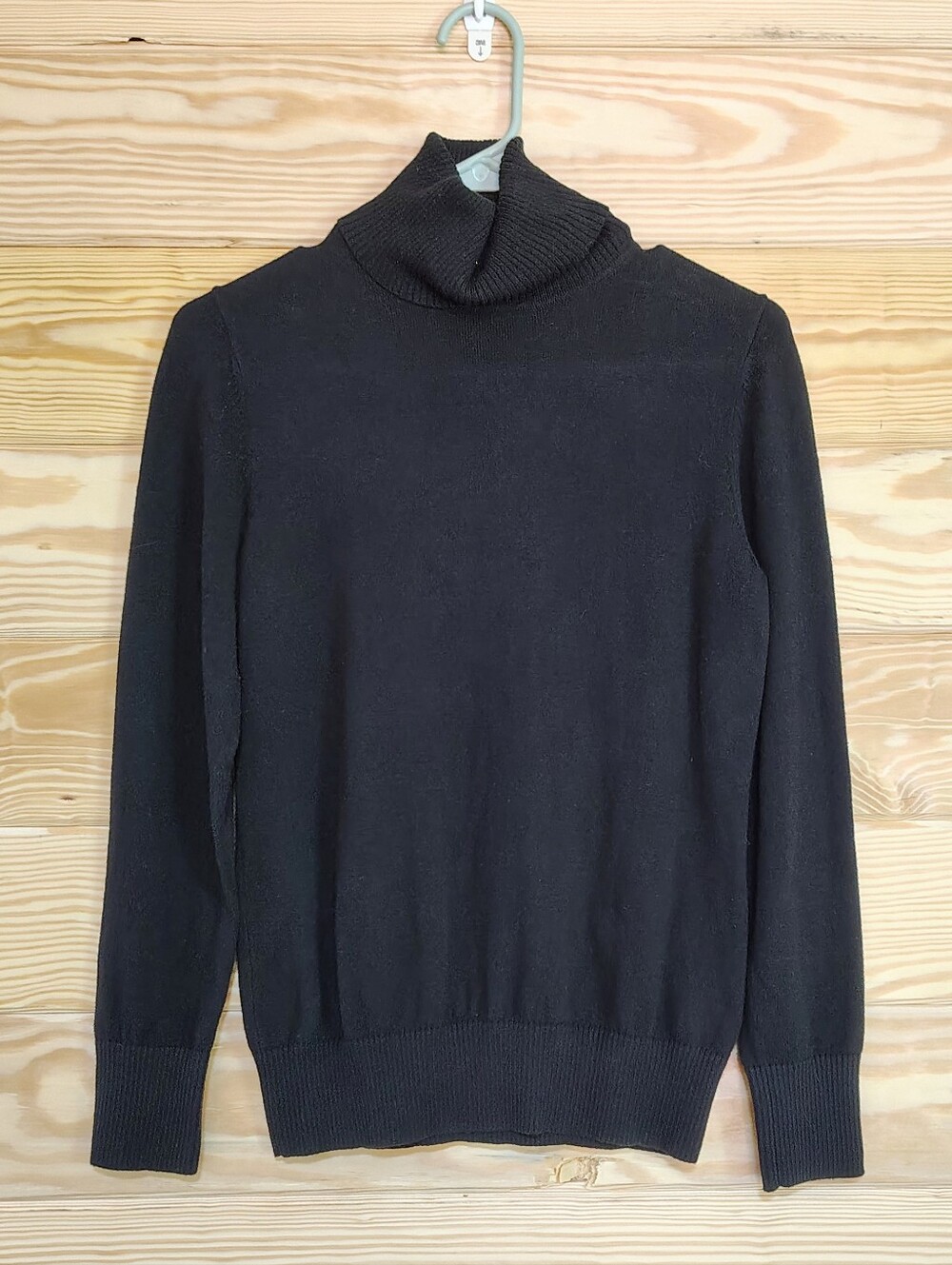 L.L.Bean Black Cotton Cashmere Turtleneck Sweater XS Classic Quiet Luxury Preppy